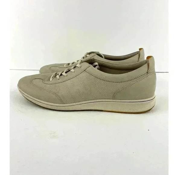 Ecco Women's Casual Sneakers Beige Taupe Leather Comfort Shoes SZ 10 - Picture 10 of 11